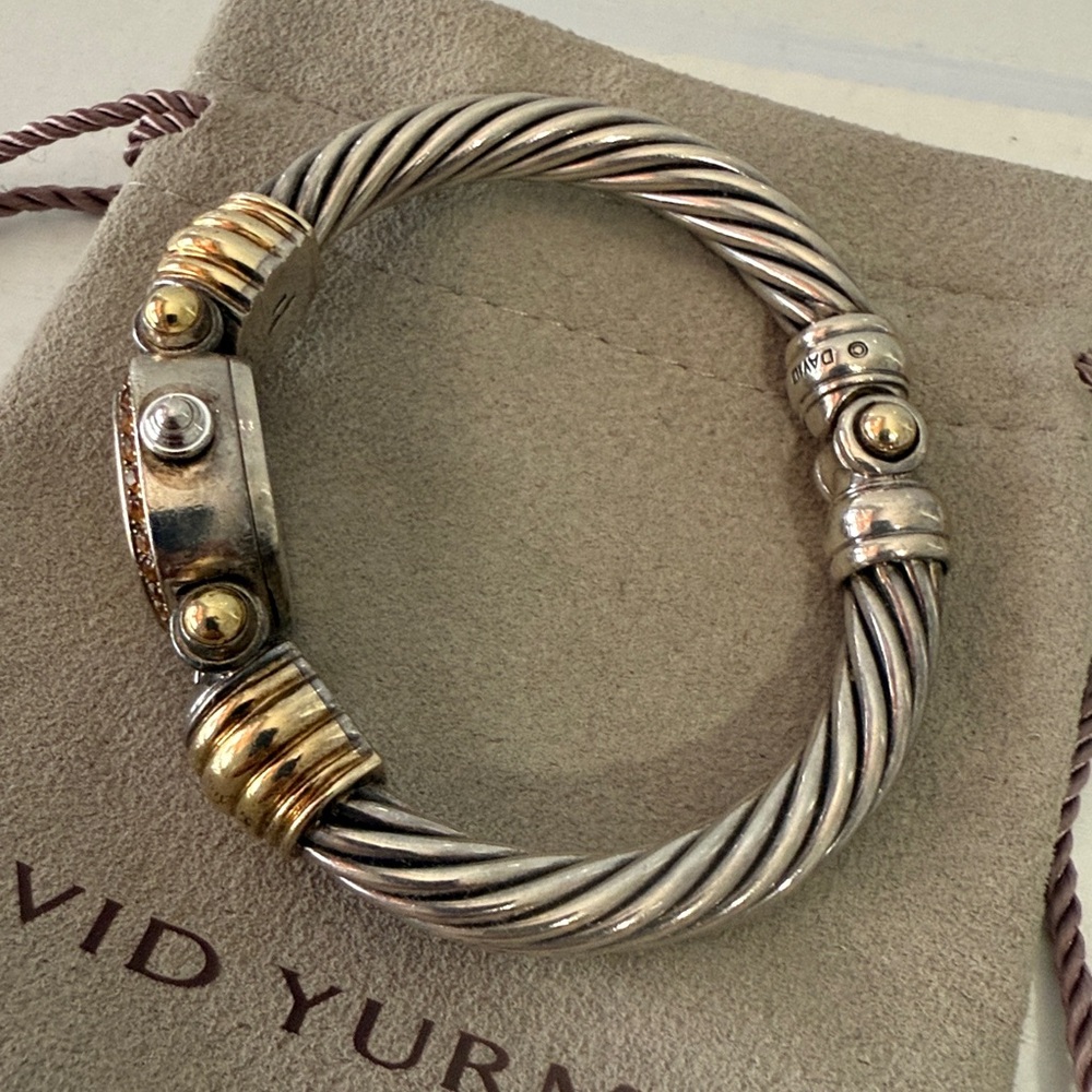 David Yurman Two-Tone Cable Watch with Citrine stones - Picture 4 of 4